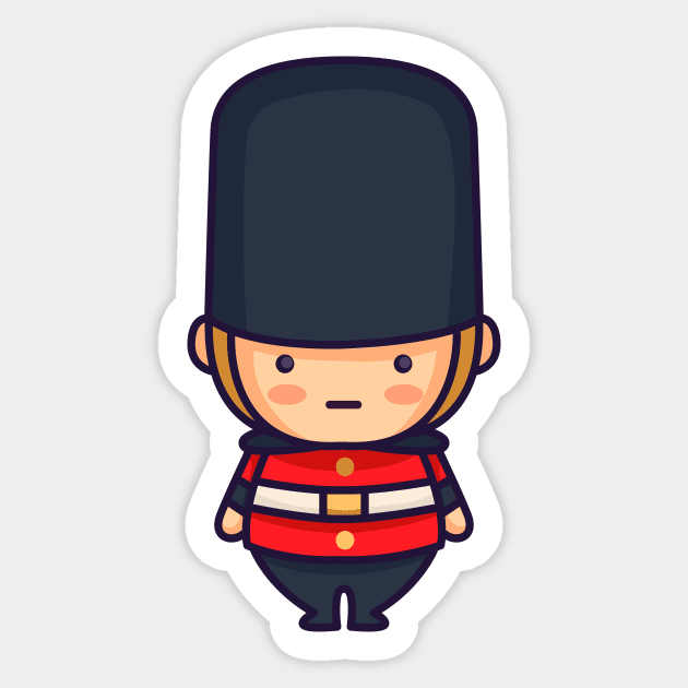 Cute British Royal Guard Cartoon Sticker by SLAG_Creative